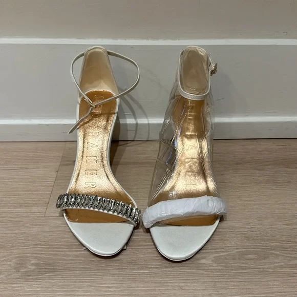 Ted Baker Saralia Strappy Satin Heel White Ivory Women’s 7 with Jewel Detail - Picture 3 of 8